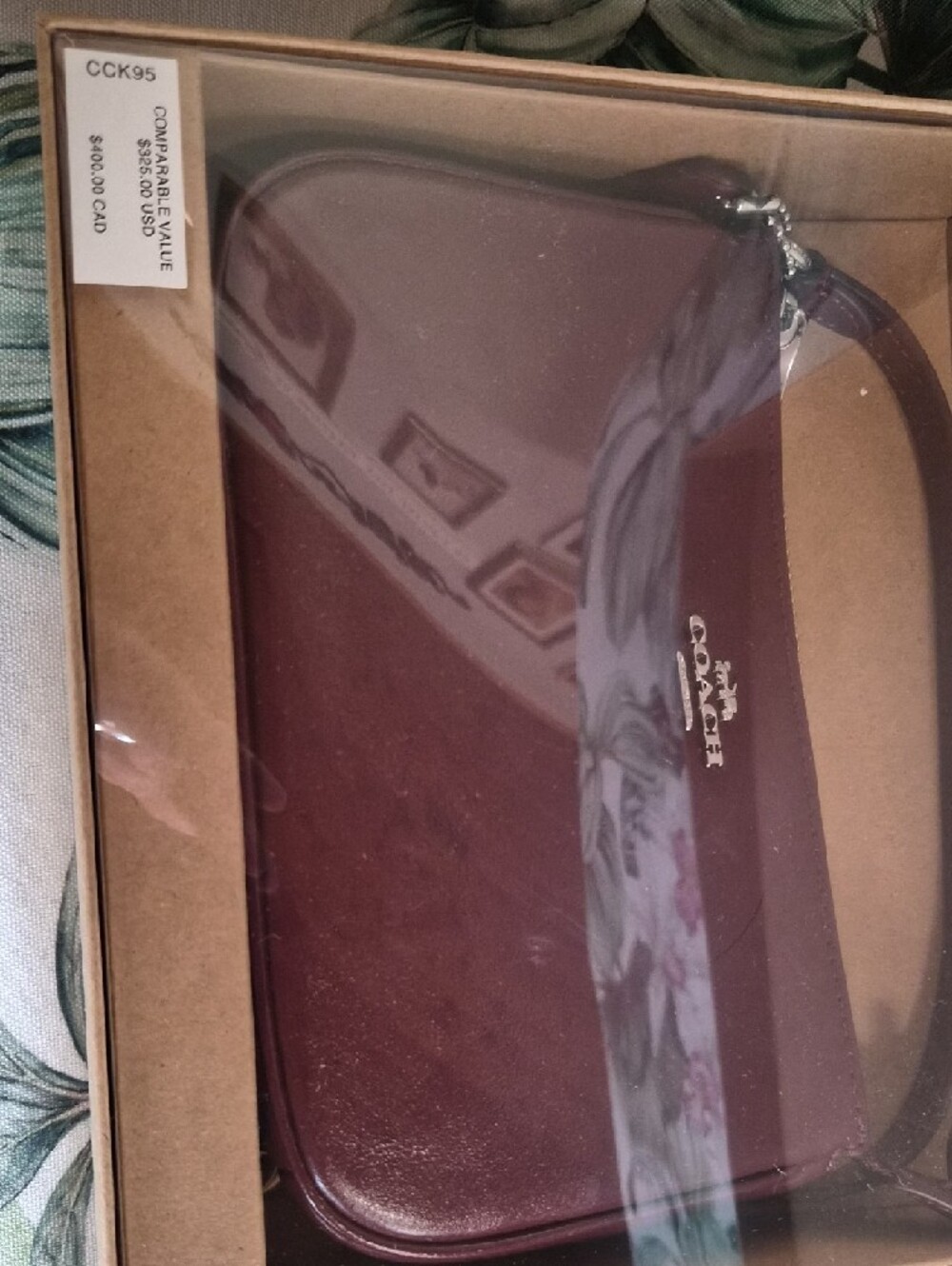 Coach Burgundy Leather Wristlet and Mini Pouch Set - Picture 5 of 6